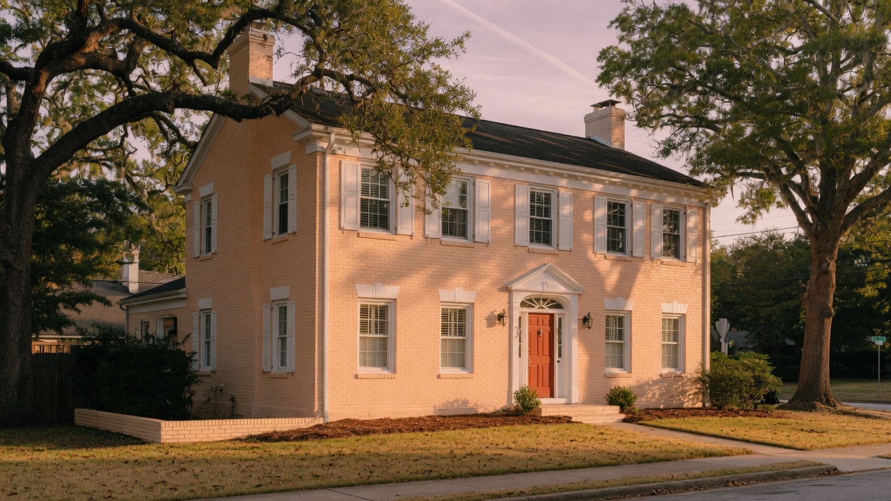 Freshly painted two-story house in metro Atlanta